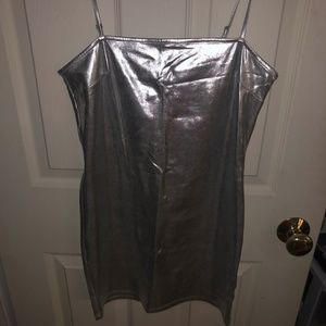 silver bodycon dress